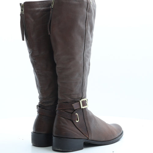 Moda in Pelle Womens Brown Leather Slip On Boot UK 6 EUR 39