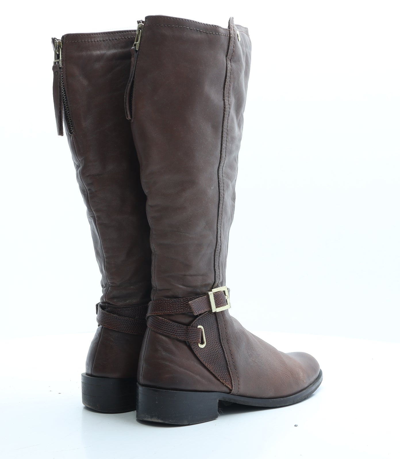 Moda in Pelle Womens Brown Leather Slip On Boot UK 6 EUR 39