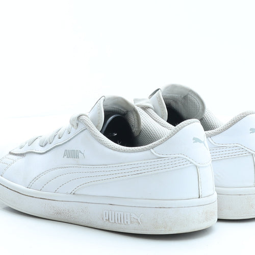 PUMA Womens White Faux Leather Trainer UK 5 EUR 38