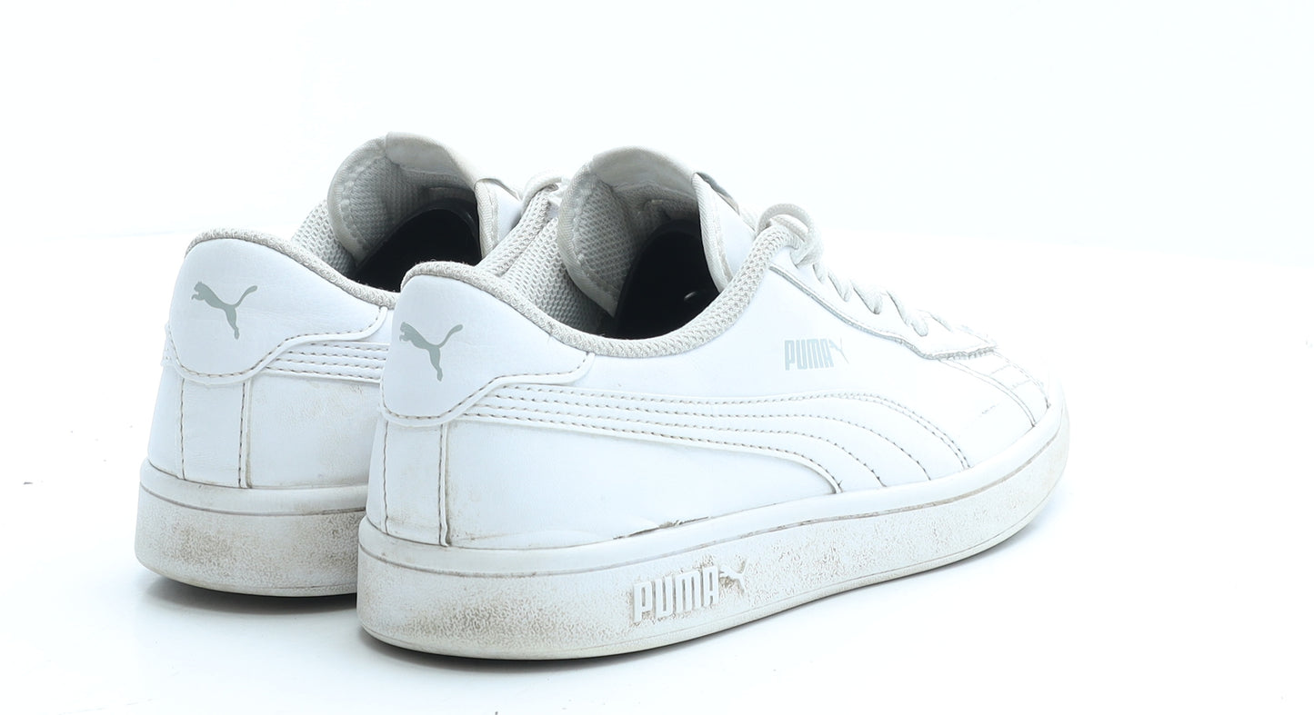 PUMA Womens White Faux Leather Trainer UK 5 EUR 38