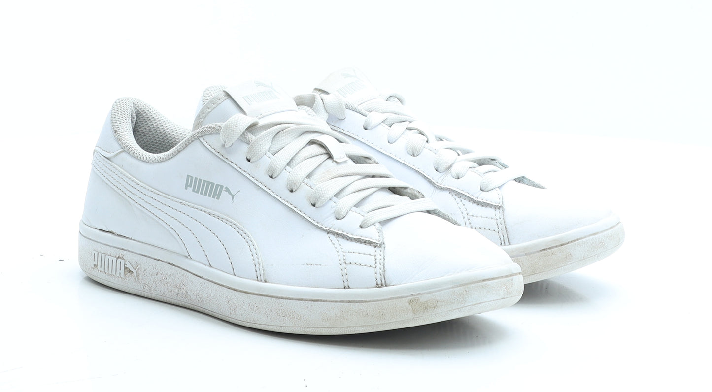 PUMA Womens White Faux Leather Trainer UK 5 EUR 38