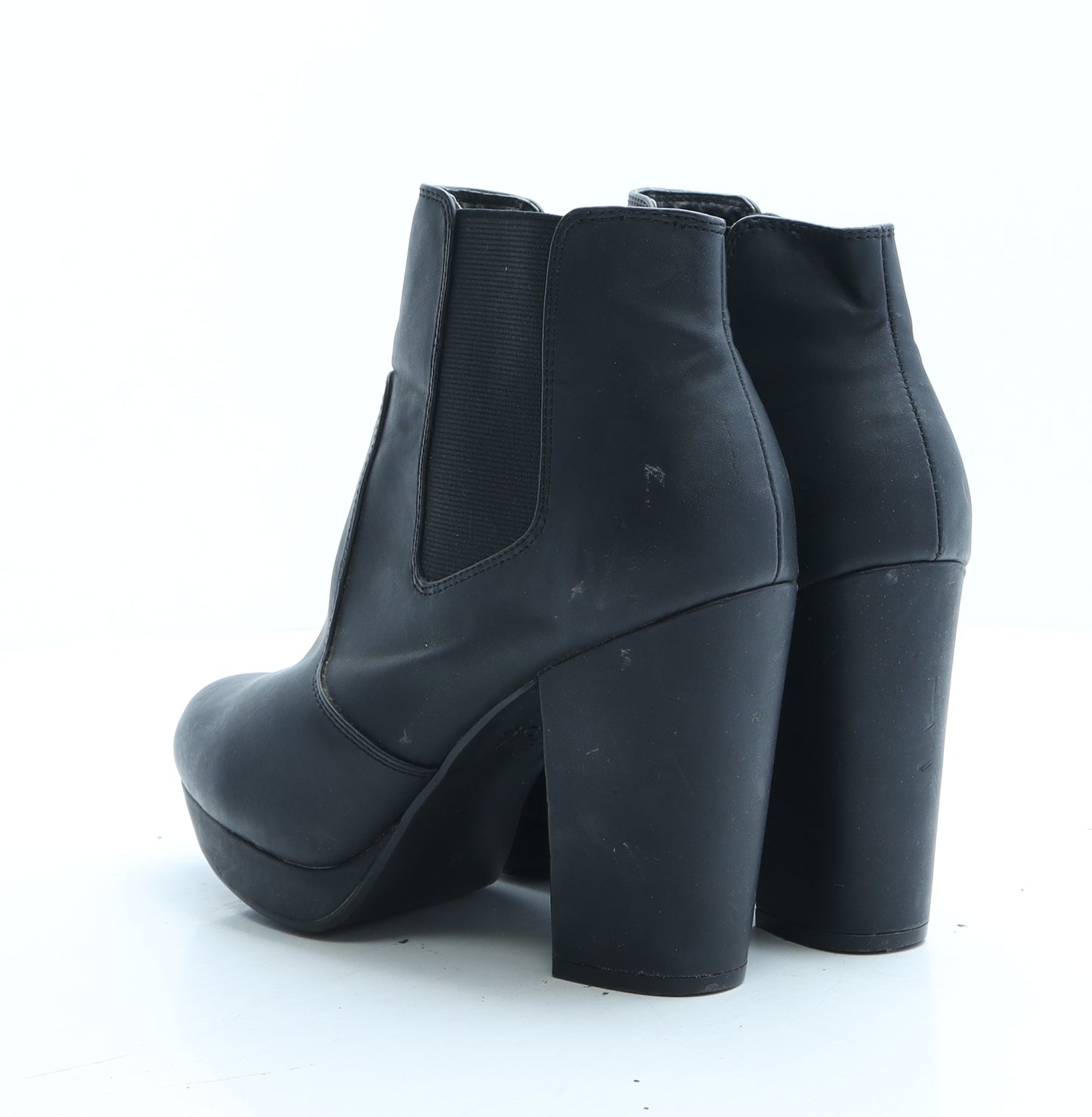 New Look Womens Black Faux Fur Bootie Boot UK 6 EUR 39