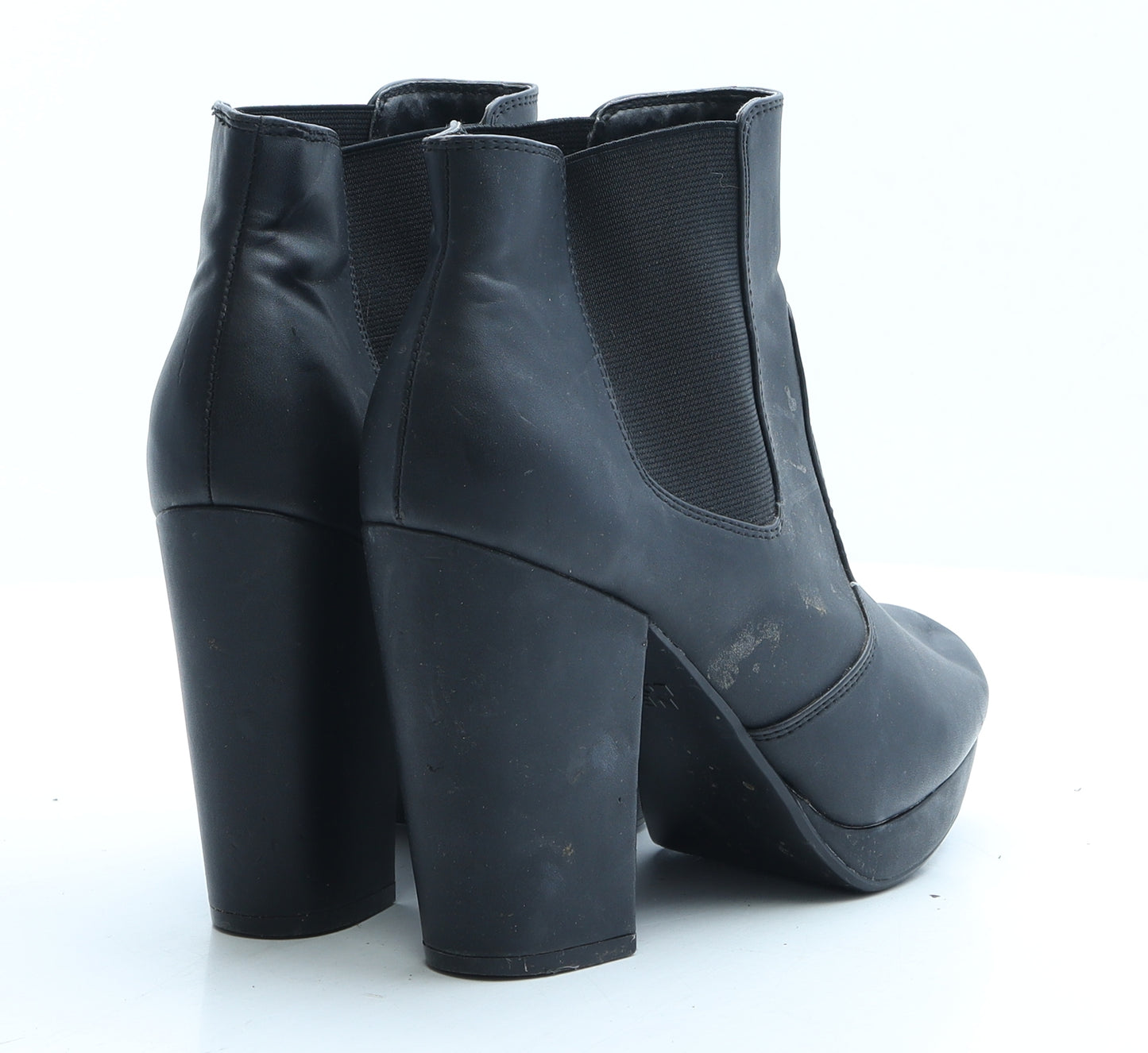 New Look Womens Black Faux Fur Bootie Boot UK 6 EUR 39