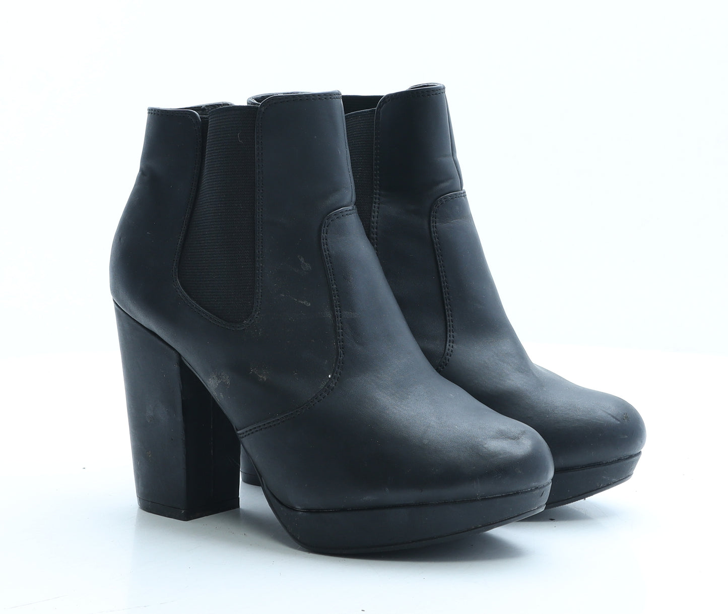 New Look Womens Black Faux Fur Bootie Boot UK 6 EUR 39