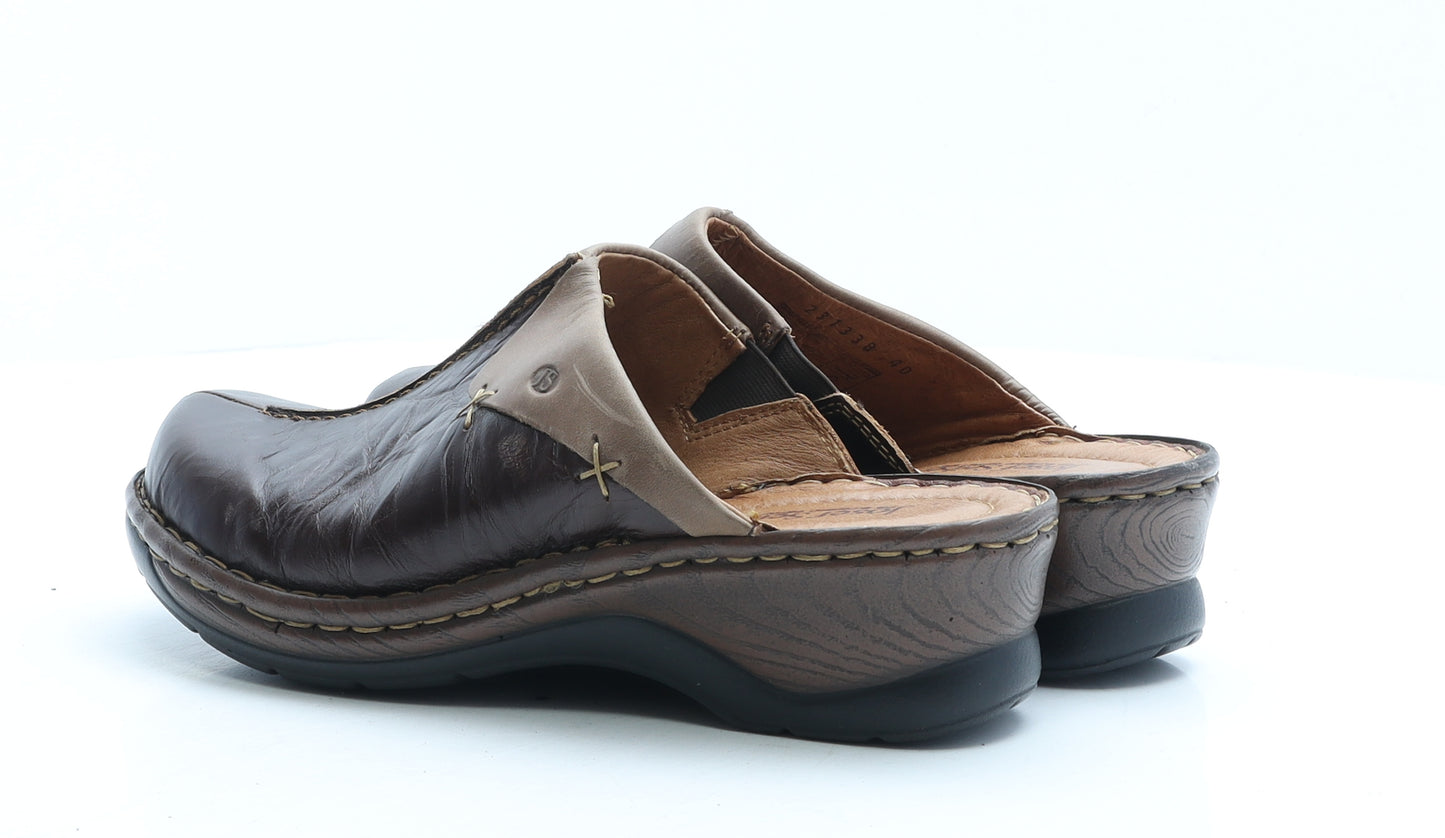 Josef Seibel Womens Brown Leather Mule Slipper UK 7 40