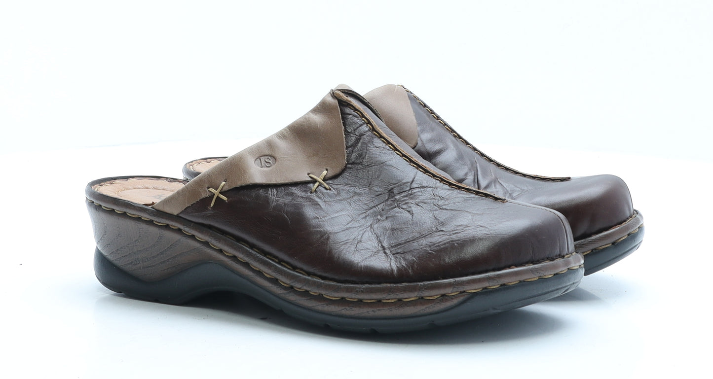 Josef Seibel Womens Brown Leather Mule Slipper UK 7 40