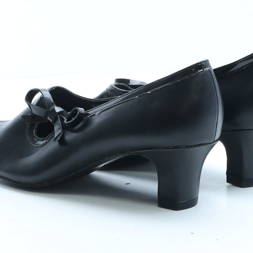 Pavers Womens Black Faux Leather Court Heel UK 5 EUR 38