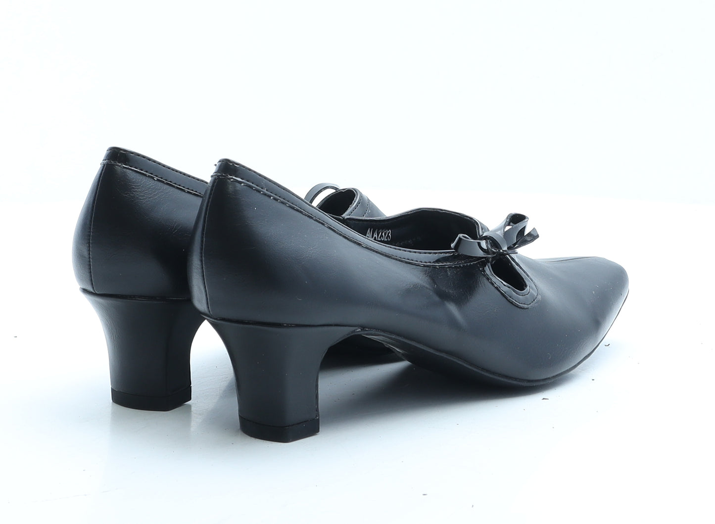 Pavers Womens Black Faux Leather Court Heel UK 5 EUR 38