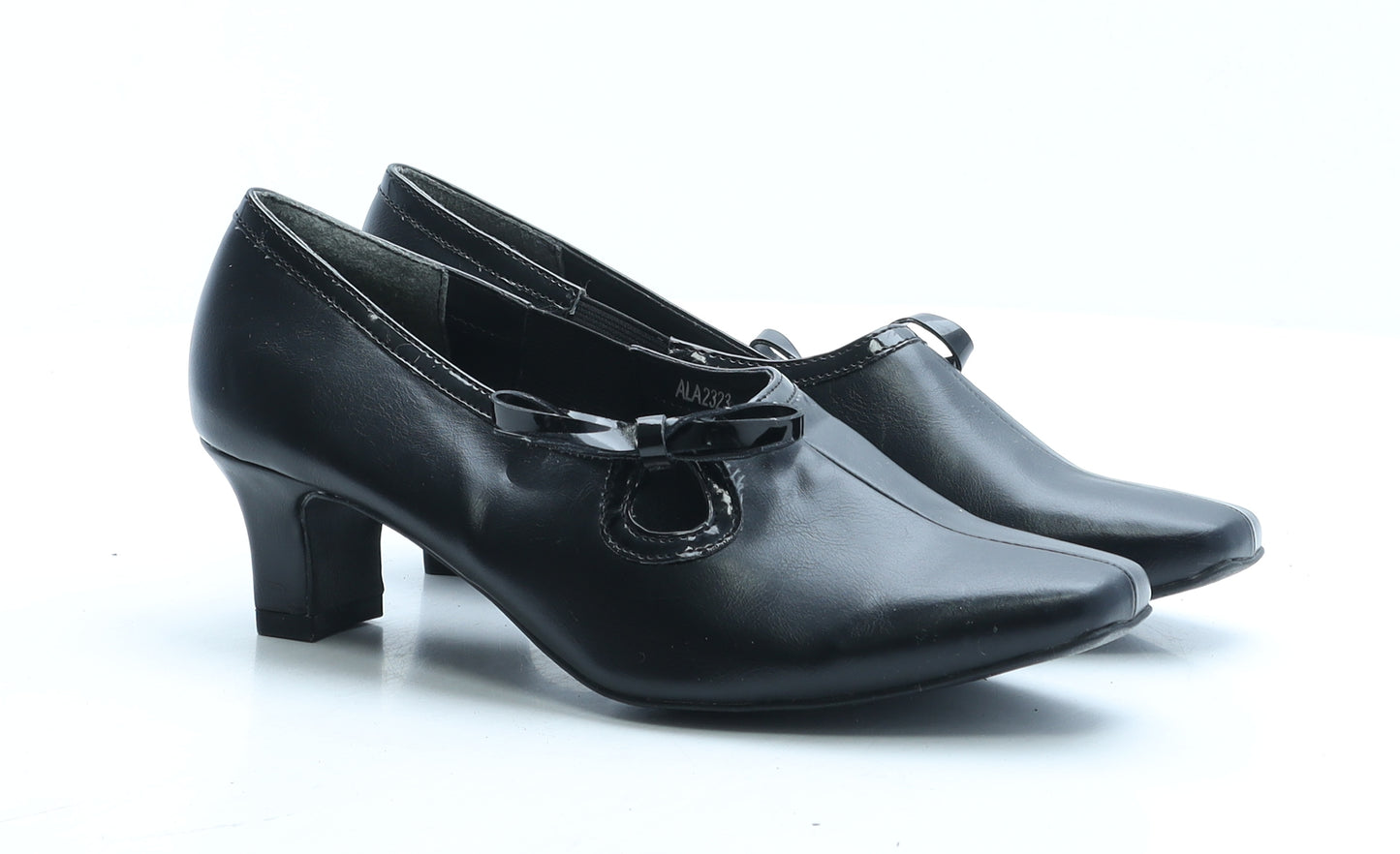 Pavers Womens Black Faux Leather Court Heel UK 5 EUR 38