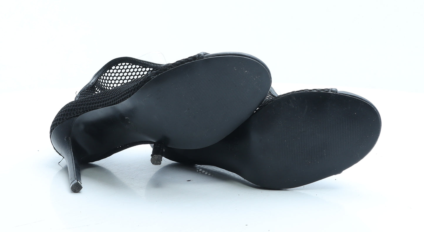 NEXT Womens Black Rubber Mule Heel UK 5 EUR 38