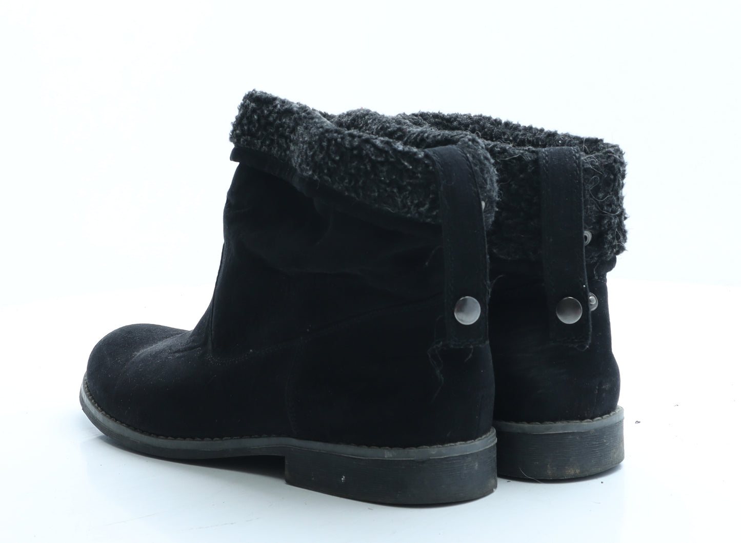 Love Your Booths Womens Black Polyester Shearling Style Boot UK 7 EUR 41