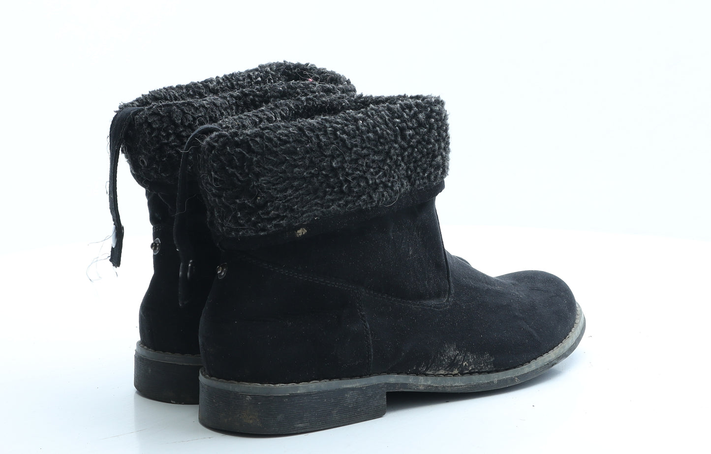 Love Your Booths Womens Black Polyester Shearling Style Boot UK 7 EUR 41