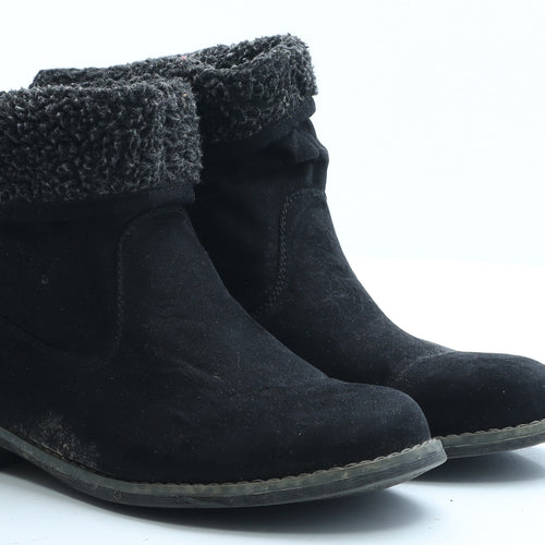 Love Your Booths Womens Black Polyester Shearling Style Boot UK 7 EUR 41