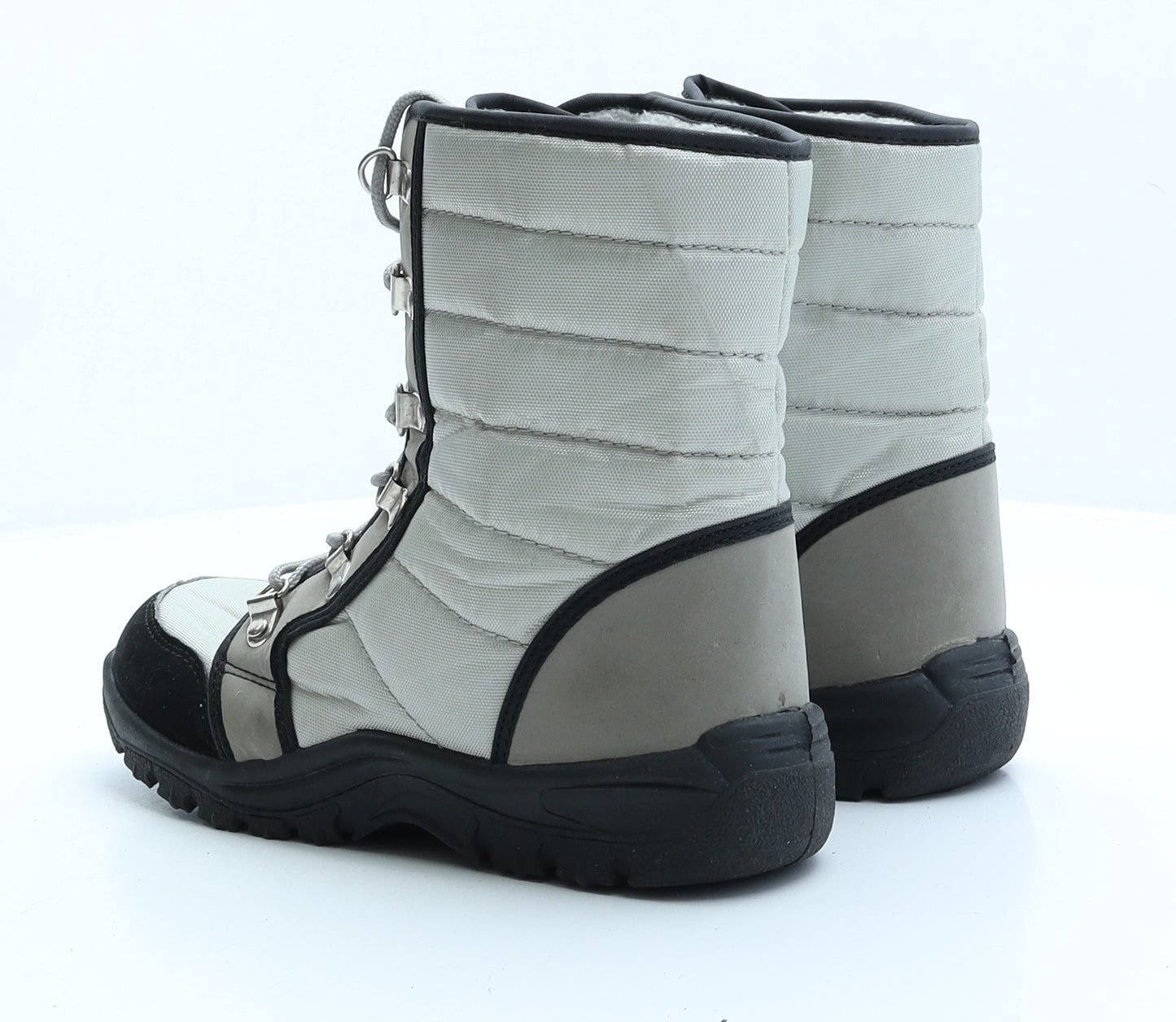F&F Womens Beige Polyester Snow Boot Boot UK 3 EUR 36