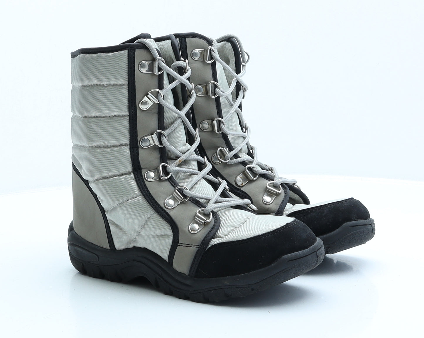 F&F Womens Beige Polyester Snow Boot Boot UK 3 EUR 36