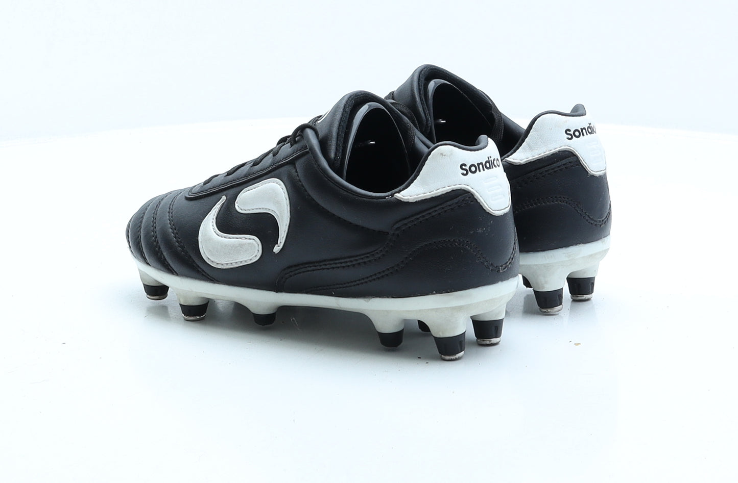 Sondico Boys Black Faux Leather Trainer UK 2 EUR 34