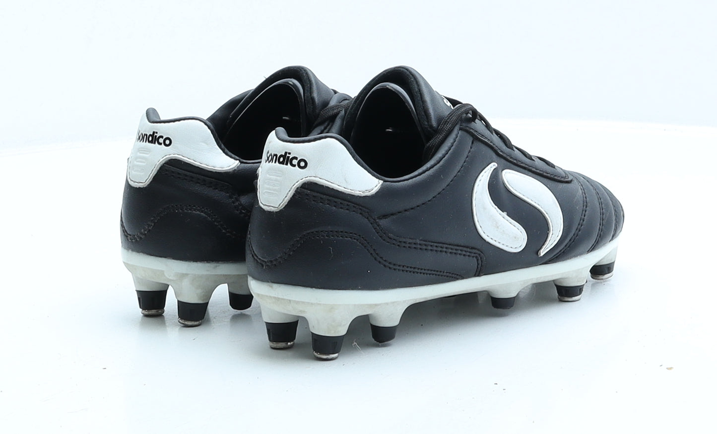 Sondico Boys Black Faux Leather Trainer UK 2 EUR 34