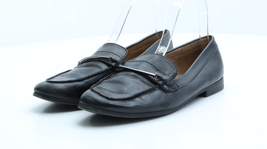 NEXT Womens Black Faux Leather Flat UK 5 EUR 38