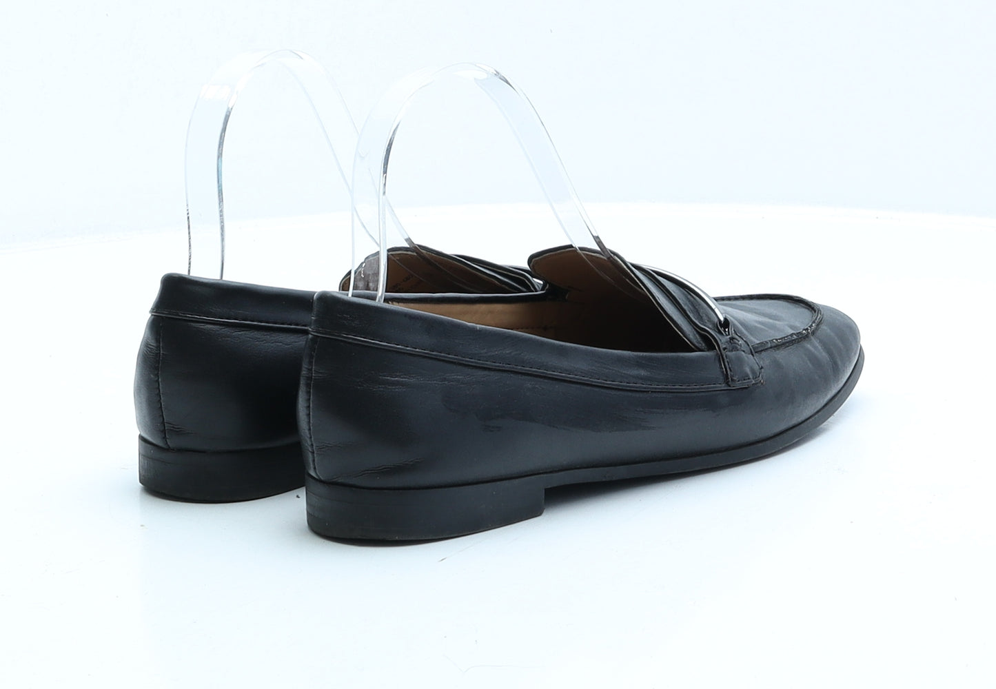 NEXT Womens Black Faux Leather Flat UK 5 EUR 38