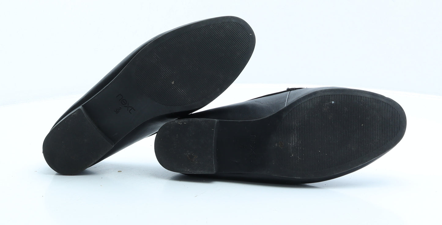 NEXT Womens Black Faux Leather Flat UK 5 EUR 38