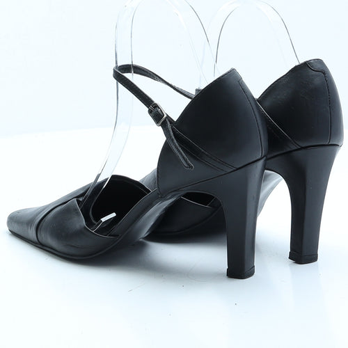 Preworn Womens Black Faux Leather Court Heel UK 4 EUR 37