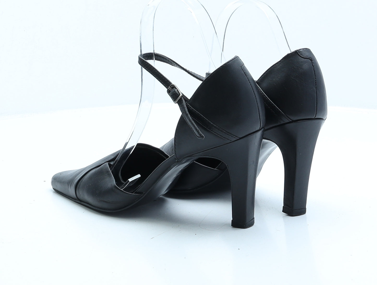 Preworn Womens Black Faux Leather Court Heel UK 4 EUR 37