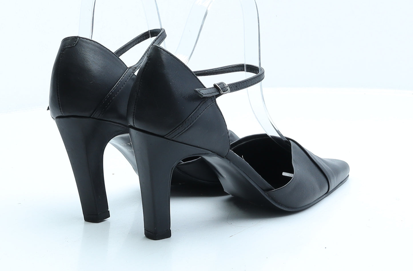 Preworn Womens Black Faux Leather Court Heel UK 4 EUR 37