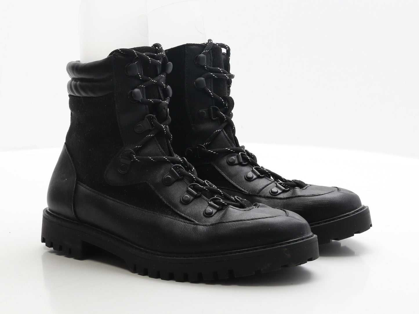 George Womens Black Faux Leather Biker Boot UK 6.5 EUR 40