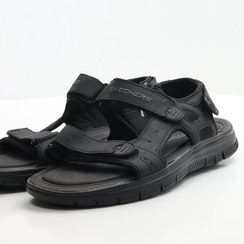 Skechers Mens Black Polyester Slip On Sandal UK 10 EUR 45