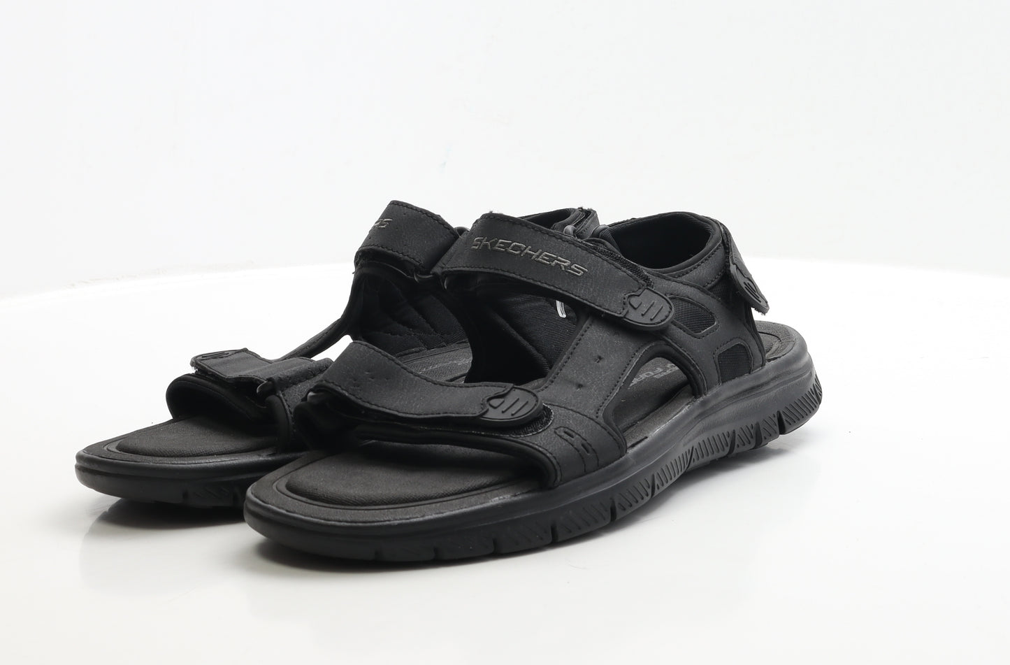 Skechers Mens Black Polyester Slip On Sandal UK 10 EUR 45