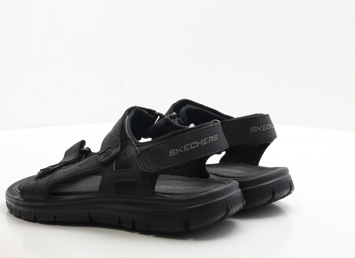Skechers Mens Black Polyester Slip On Sandal UK 10 EUR 45