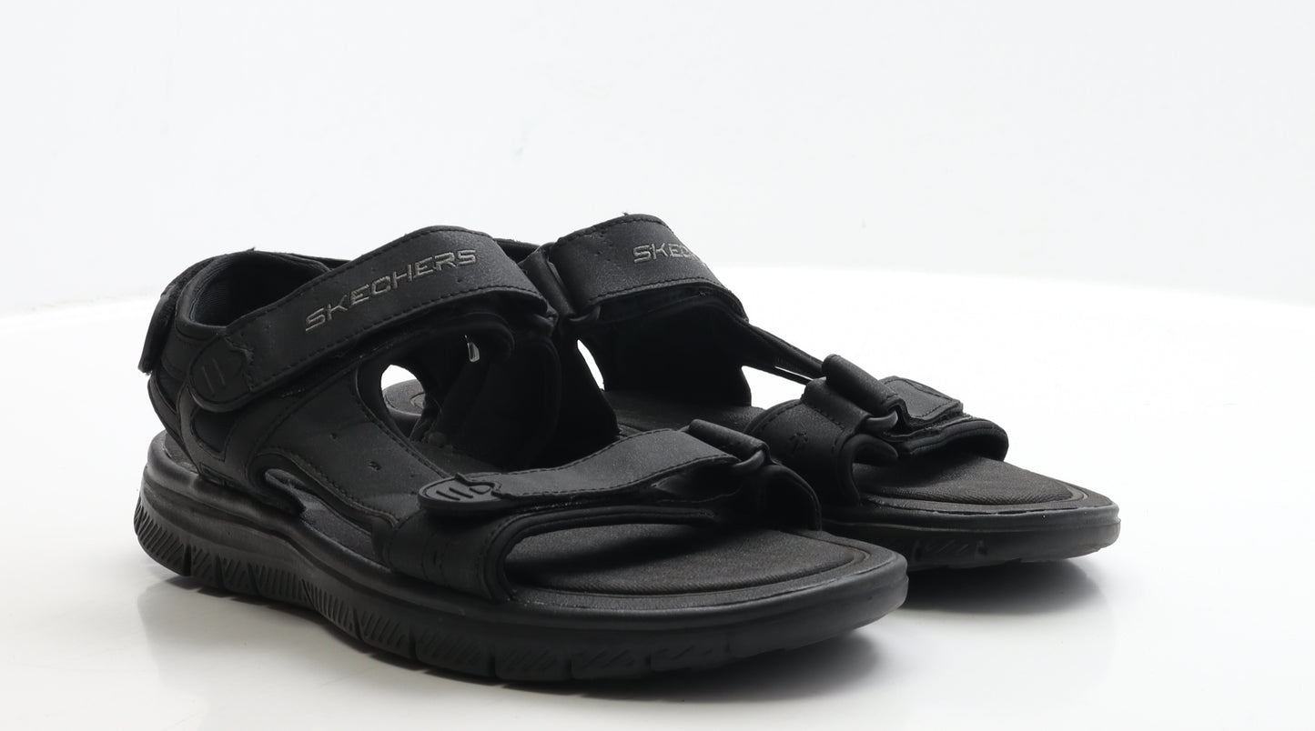 Skechers Mens Black Polyester Slip On Sandal UK 10 EUR 45
