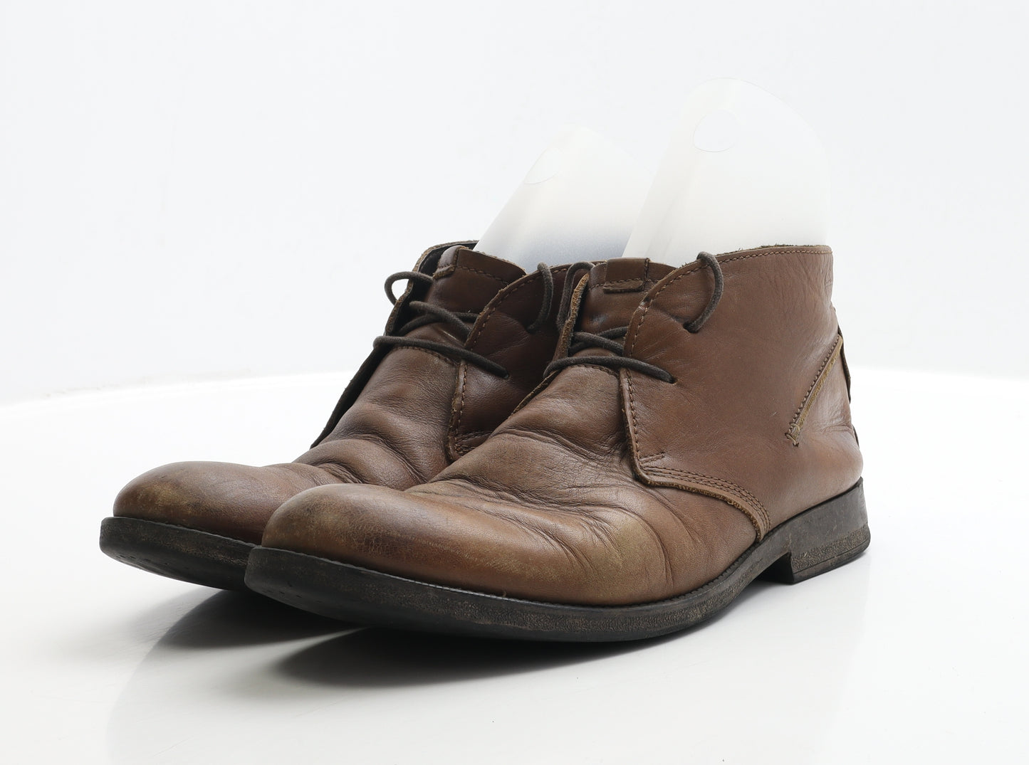 Clarks Mens Brown Faux Leather Chukka Boot UK 9