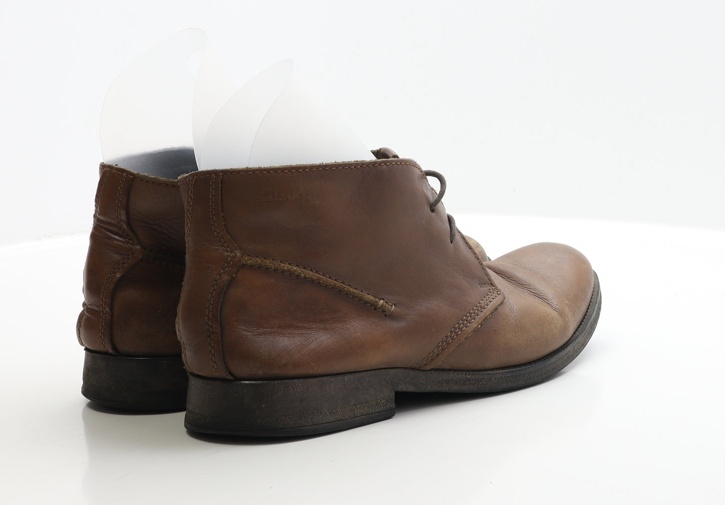 Clarks Mens Brown Faux Leather Chukka Boot UK 9