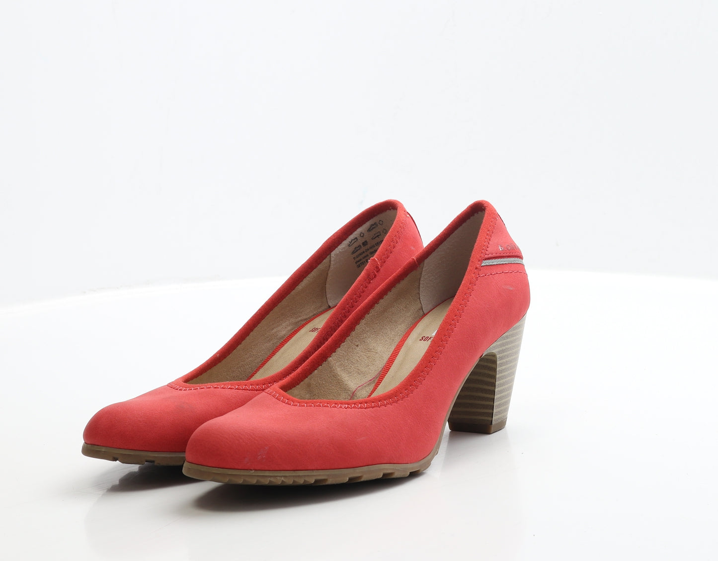 s.Oliver Womens Red Faux Suede Court Heel UK 5 EUR 38