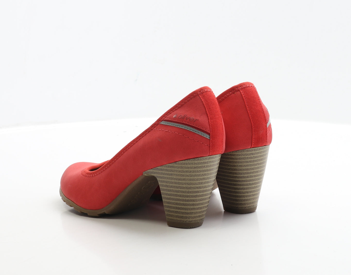 s.Oliver Womens Red Faux Suede Court Heel UK 5 EUR 38