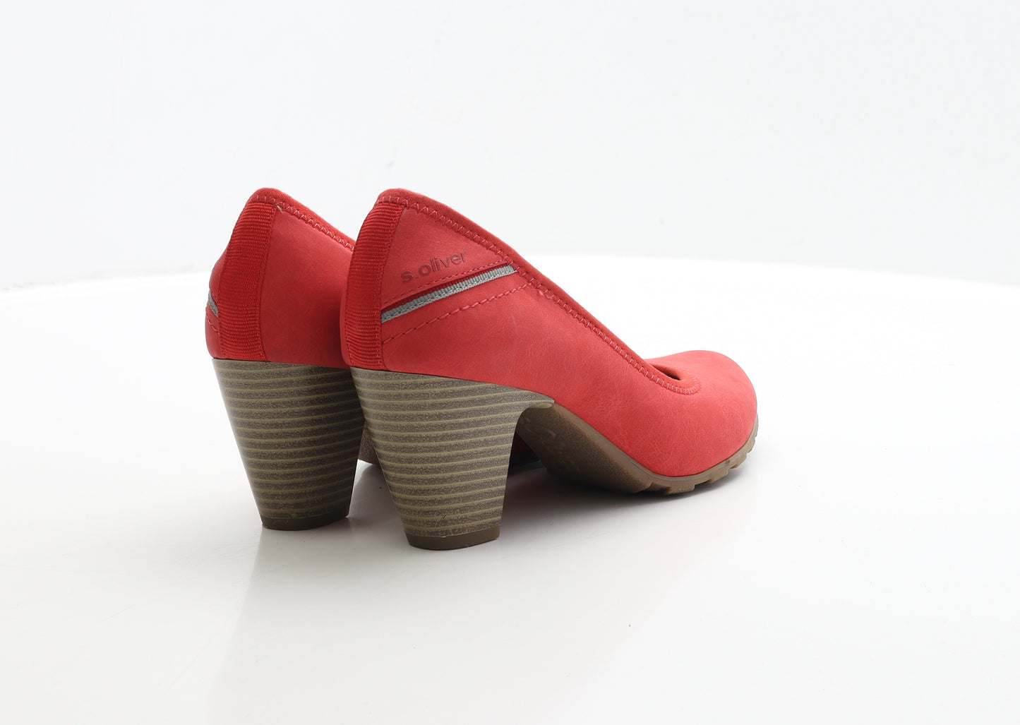 s.Oliver Womens Red Faux Suede Court Heel UK 5 EUR 38