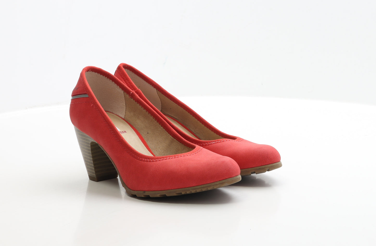 s.Oliver Womens Red Faux Suede Court Heel UK 5 EUR 38