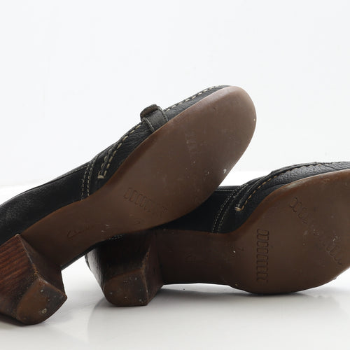 Clarks Womens Black Faux Leather Court Heel UK 7