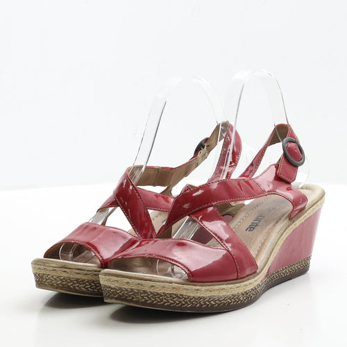 Clarks Womens Red Patent Leather Slingback Heel UK 6 EUR 39