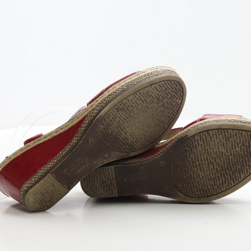 Clarks Womens Red Patent Leather Slingback Heel UK 6 EUR 39