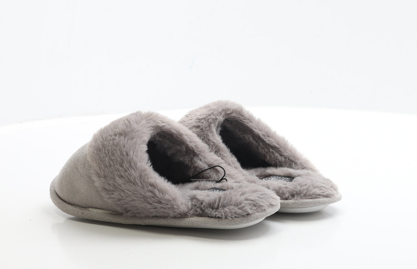 Jeff&Co Womens Grey Polyester Slip On Slipper UK
