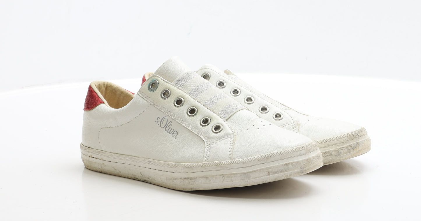 s.Oliver Womens White Polyester Trainer UK 7 EUR 40
