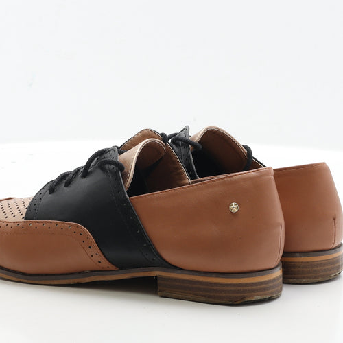 Esoape Womens Brown Faux Leather Flat UK 8 EUR 41
