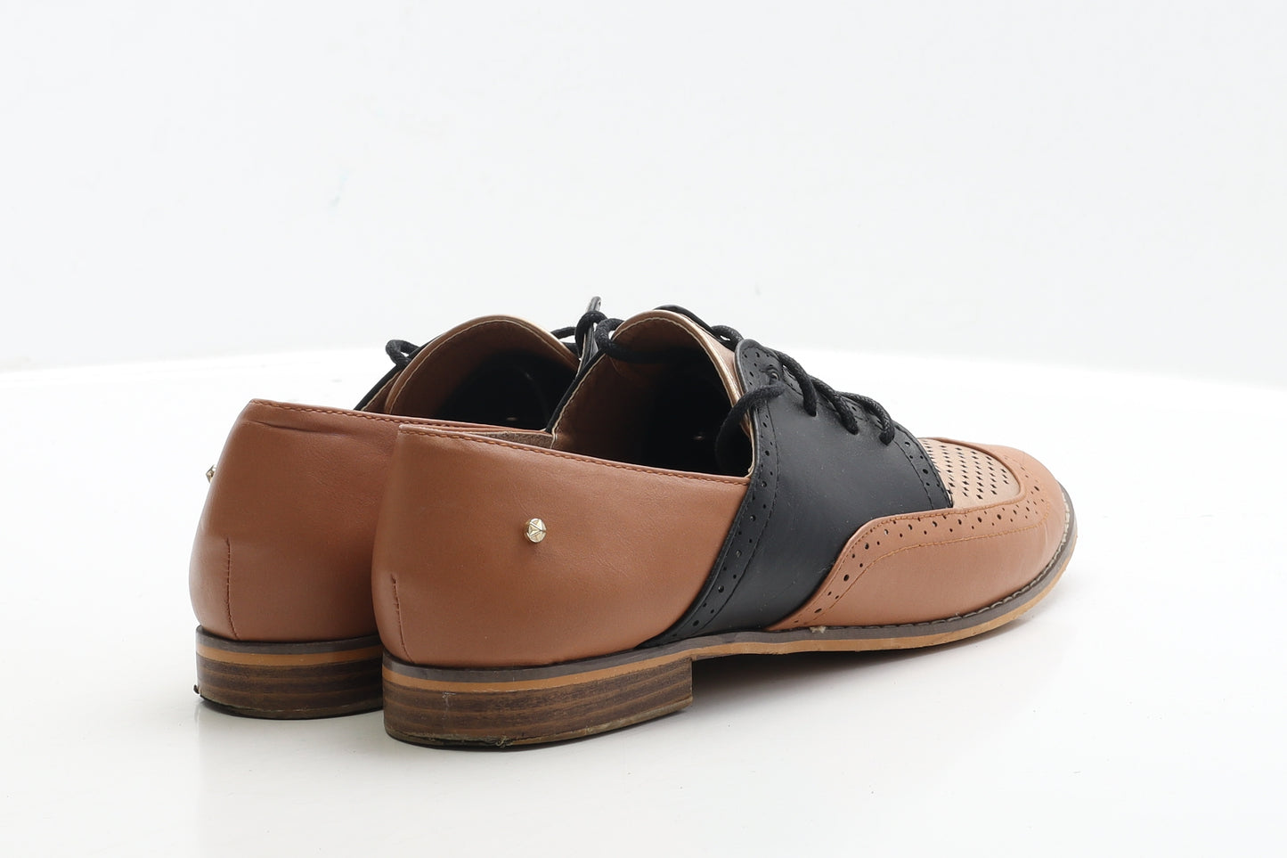 Esoape Womens Brown Faux Leather Flat UK 8 EUR 41