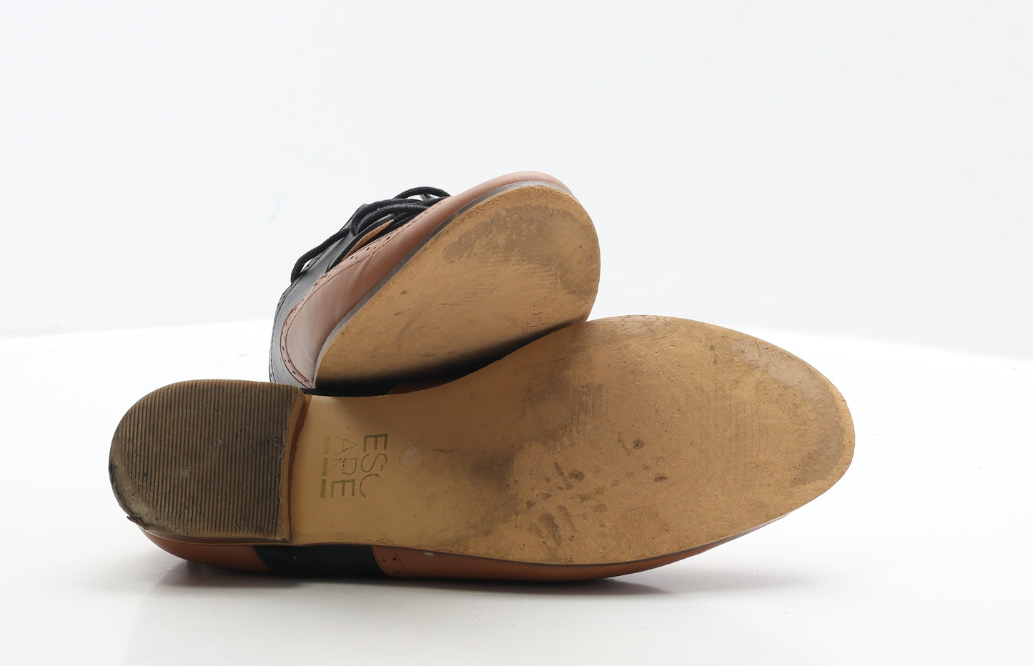 Esoape Womens Brown Faux Leather Flat UK 8 EUR 41
