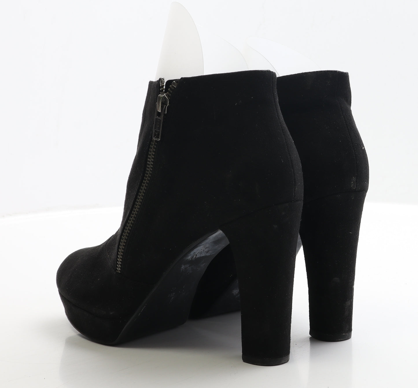F&F Womens Black Faux Suede Bootie Boot UK 8 EUR 42