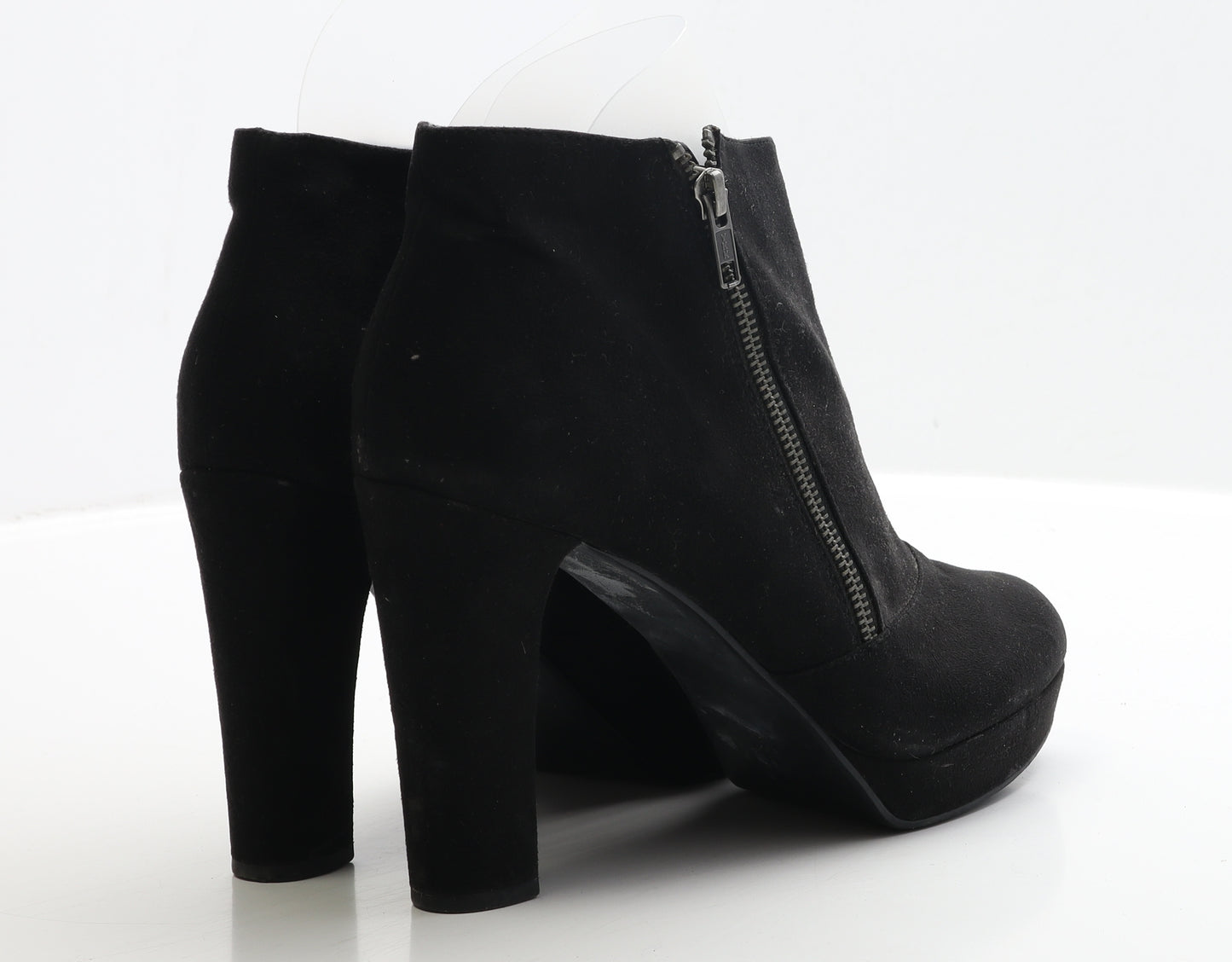 F&F Womens Black Faux Suede Bootie Boot UK 8 EUR 42