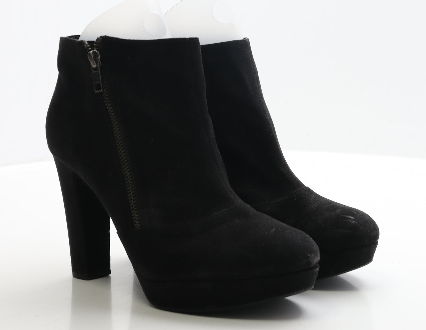 F&F Womens Black Faux Suede Bootie Boot UK 8 EUR 42