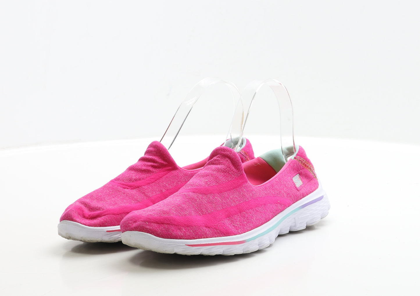 Skechers Womens Pink Polyester Flat UK 2 EUR 35 - Go walk